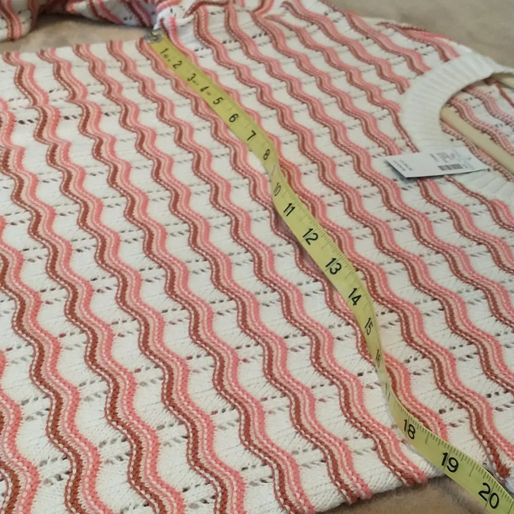 NWT Maurices Pink and Cream Women's Sweater, Size S, Hi-Lo Tunic - Picture 6 of 9